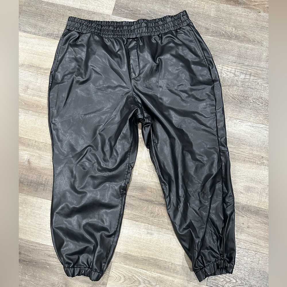 Women’s Plus Size Black Pleather Pants Size 2X